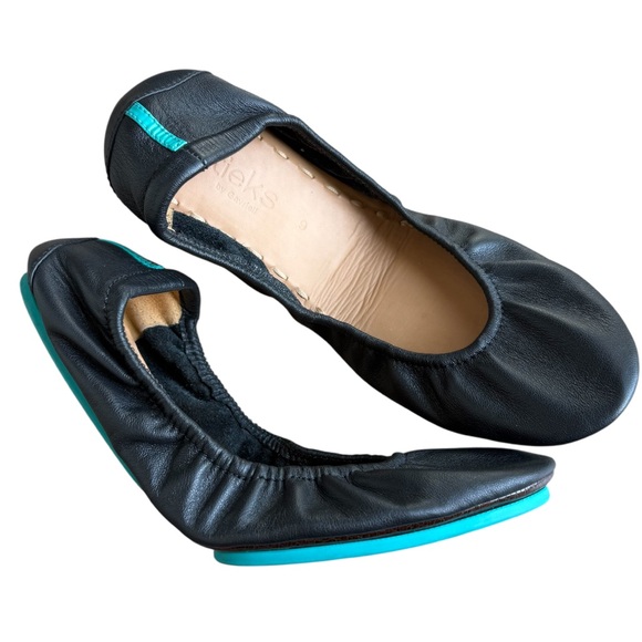 Tieks ballet flats matte black leather women size 9 foldable by Gavrieli - Picture 1 of 9